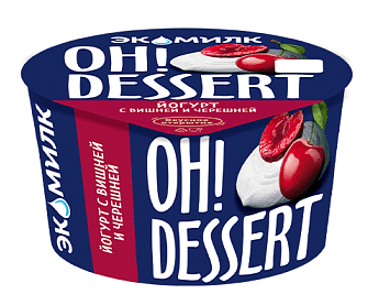 32500 Йогурт ЭКОМИЛК Oh!Dessert Вишня, черешня 4,2%, без змж, 130 г