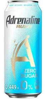 Напиток энергетический ADRENALINE Rush Zero Sugar ж/б, 449 мл