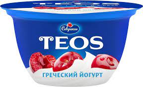 Йогурт TEOS Греческий Вишня 2%, без змж, 140 г