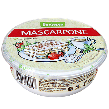 Сыр мягкий BONFESTO Маскарпоне  78%, без змж, 250г