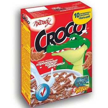 Готовый завтрак KROSBY Crocco Крокодильчики карамельные, 200 г