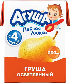 39674 Сок АГУША Груша осветленный, с 4 месяцев, 200мл