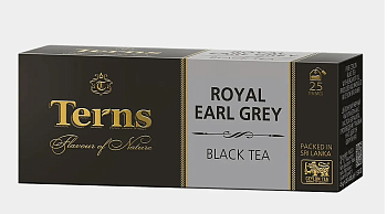Чай черный TERNS Royal Earl Grey с ароматом бергамота, 25 пак