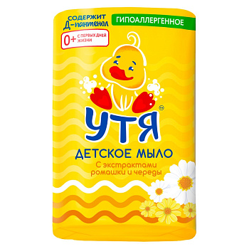 45281 Мыло туалетное УТЯ Детское с экстрактами ромашки и череды 90 г