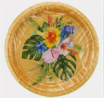 Тарелки одноразовые ANTELLA  бумажные Цветы, 180 мм, 8 шт 