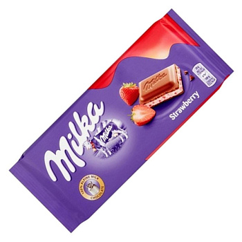 Шоколад молочный MILKA Strawberry 100 гр, шт