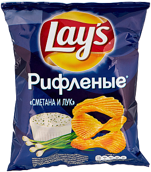 39285 Лейз чипсы 70г  рифлёные сметана лук