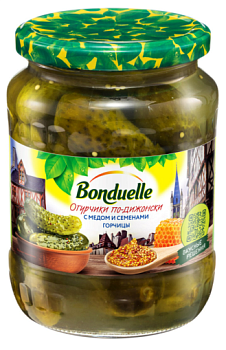 Огурчики BONDUELLE По-дижонски, с медом и семенами горчицы, 720 мл