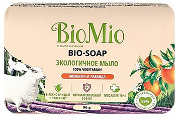 Туалетное мыло BIOMIO Bio-Soap Апельсин, лаванда и мята, 90 г
