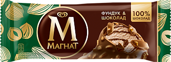 Мороженое МАГНАТ Фундук & Шоколад сливочное в молочном шоколаде, без змж, эскимо, 70 г