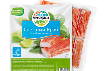 6395 Крабовые палочки МЕРИДИАН Снежный краб (имитация), 200 г