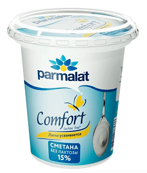 40811 сметана пармалат комфорт безлактозная 15% без змж 300г