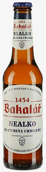 44186 Пиво светлое безалкогольное BAKALAR холодного охмеления 0,5% 0,33 л