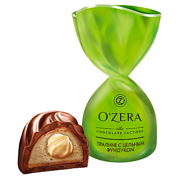 Шоколадные конфеты OZera пралине с цел.фун. 190г
