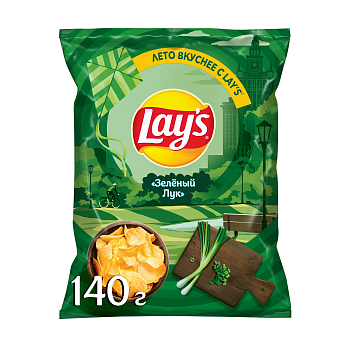 8190 Чипсы картофельные LAY’S Молодой зеленый лук 140 г