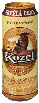 Пиво светлое VELKOPOPOVICKY KOZEL пастеризованное, 4%, ж/б, 0.45 л