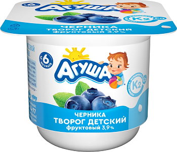 41768 Творог Агуша фруктовый 100г 3,9% Черника