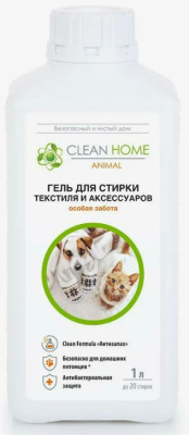 45502 Гель для стирки текстиля и аксессуаров для домашних питомцев CLEAN HOME 1 л