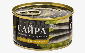 36542 Сайра ЗА РОДИНУ Тихоокеанская натуральная с добавлением масла, 185 г