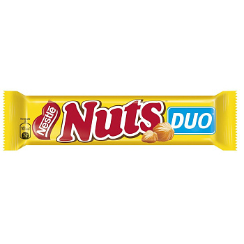 Батончик шоколадный NUTS Мегабайт DUO, 66г