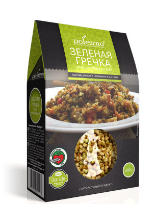 42048 Зеленая гречка POLEZZNO крупа непропаренная 300 г