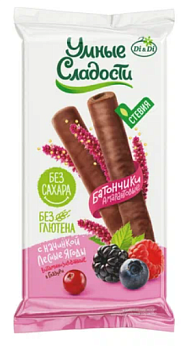 2850 Батончики амарантовые УМНЫЕ СЛАДОСТИ с лесными ягодами, глазированные 20 г
