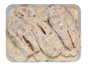 стейк лосося в сливочном маринаде