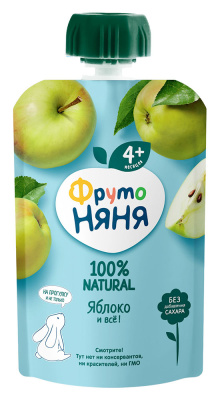 Пюре ФРУТОНЯНЯ яблоко, с 4 месяцев, 90 г