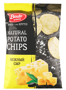 Чипсы картофельные BRUTO со вкусом нежного сыра, 120 г