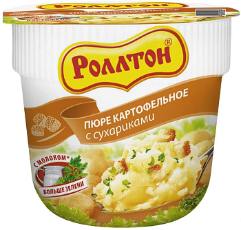 Пюре картофельное РОЛЛТОН с сухариками, 40 г