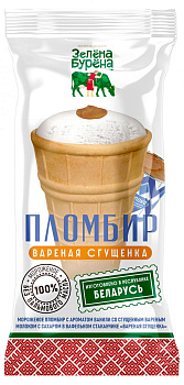 16673 Мороженое ЗЕЛЁНА-БУРЕНА Пломбир с вареной сгущенкой в ваф-ст 15% 70 г