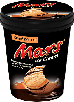 Мороженое MARS Ice Cream, сливочное с карамелью и глазурью 6,5%, без змж, ведро, 300 г