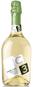 Игристое вино Кон-Тре Москато Спуманте Дольче сладкое белое 0,75л 8%