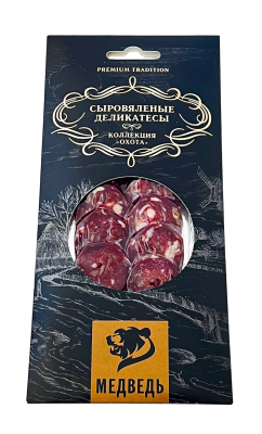 40784 Колбаса сыровяленная ОХОТА из медведя, нарезка, 75 г