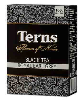 Чай черный TERNS Royal Earl Grey Цейлонский с ароматом бергамота, 100 г