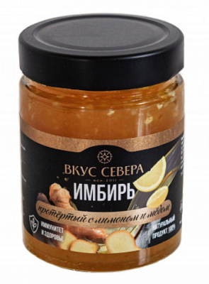 2585 Имбирь ВКУС СЕВЕРА DREC CTDTHF протертый с лимоном и медом, 300 г