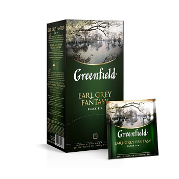Чай черный GREENFIELD Earl Grey Fantasy с ароматом бергамота, 25 пак