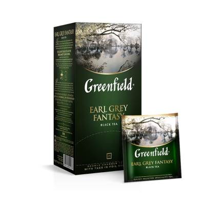4535 Чай черный GREENFIELD Earl Grey Fantasy с ароматом бергамота, 25 пак