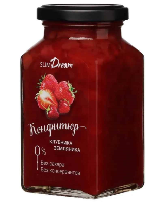 23441 Конфитюр SLIM DREAM из клубники и земляники без сахара, 0,3 кг