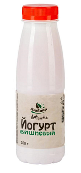 41444 Йогурт питьевой ЛЮБОНИ Вишневый 1%, без змж, 300 г