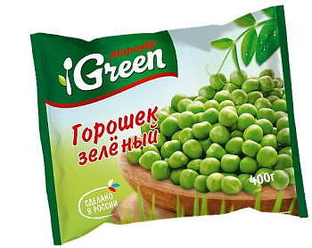 Горошек зеленый МОРОЗКО GREEN замороженный, 400 г