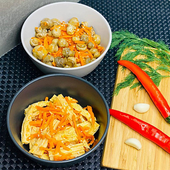 Салат из СОЕВОЙ СПАРЖИ с морковью, корейская кухня, кг