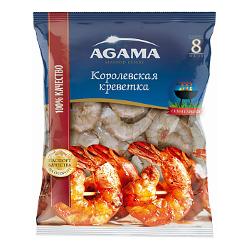 Королевская креветка 8 см очищ с хв Сезон Барбекю 850г Agama