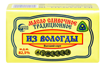 Масло сливочное СЕВЕРНОЕ МОЛОКО Из Вологды традиционное 82,5%, без змж, 180 г
