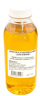 21469 Масло подсолнечное ФЕРМА-СЫРОВАРНЯ ДЕРЕВНЯ нерафинированное домашнее, 500мл