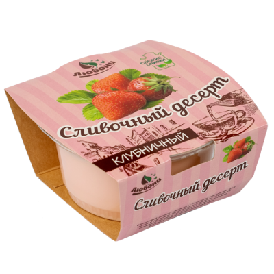 Десерт сливочный ЛЮБОНИ Клубничный 14,3%, без змж, 125г