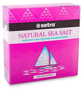 Соль Сетра морская пищ.крупная йодированная 500 г