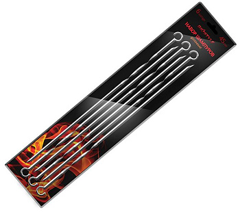 2374 Набор угловых шампуров 6шт Биостайл 45см в пластиковой упаковке