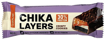 Батончик протеиновый CHIKALAB Chika Layers Хрустящее печенье с двойным шоколадом,глазированный 60гр