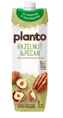 16050 Напиток растительный PLANTO Фундук-пекан  1%, 1л